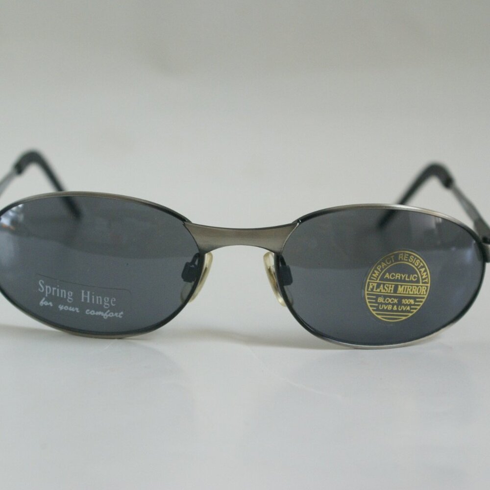 NWT Vintage 90's Mid Rectangle Metal Sport Sunglasses (Antiq Gunmetal)